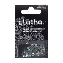 Страз клеевой " Zlatka" ZRTG- 1072 SS10 AB- Crystal 2. 7 мм стекло 72 шт в пакете с картонным еврослотом №02 перламутровый ( AB- crystal) 